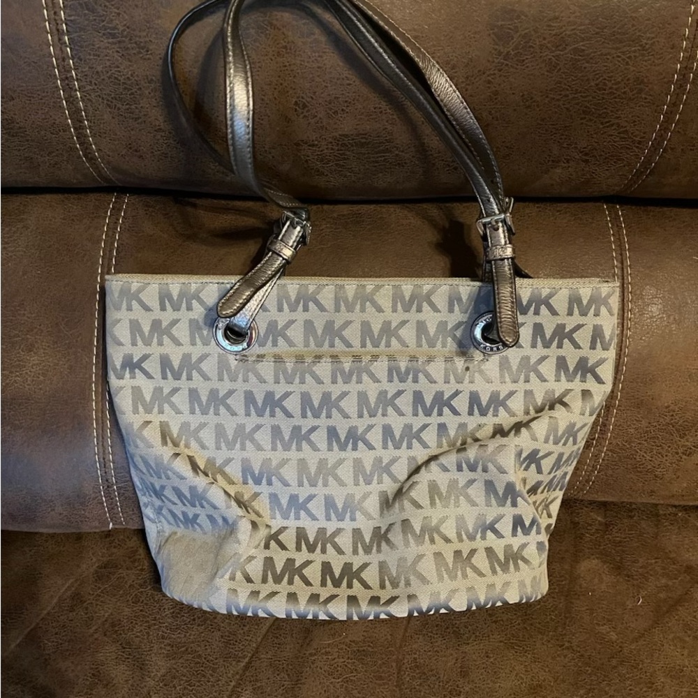 Michael Kors Black and Gray Logo Tote